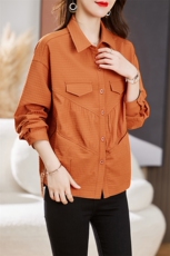 设计感衬衫薄外套女士春秋2023新款长袖衬衣宽松显瘦洋气别致上衣，女装短外套，素月