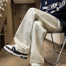 秋季新款休闲裤男扎染宽松卫裤潮流拖地长裤K7787-P45控68，男装休闲裤，星座209-2