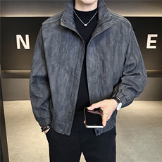 2026新款春季美式复古皮衣外套男款立领机车皮夹克A313-2597-P165，男装夹克，电商A313