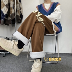 2024菠萝格重磅加绒宽松休闲裤发泡印花B315-K23404JR-p55控68，男装卫衣，电商B315