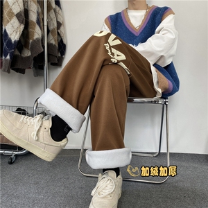 2024菠萝格重磅加绒宽松休闲裤发泡印花B315-K23404JR-p55控68图片