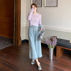 时尚减龄宽松休闲三件套女春季2025新款设计感马甲打底半身裙套装，女装套装/套裙，2C239