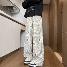wassuphappy垂感灯芯绒裤子男秋冬季潮牌慵懒风直筒裤休闲运动裤，男装休闲裤，电商B315