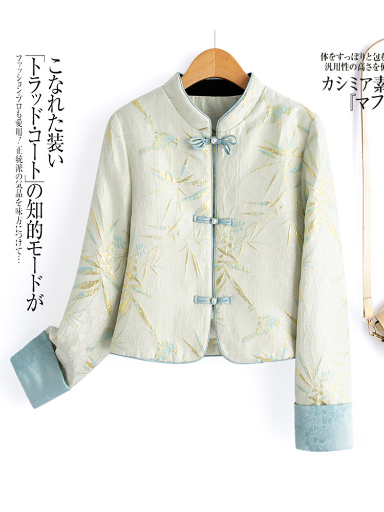水衣源2618A款新中式短款提花羽绒服女,女装羽绒服,水衣源