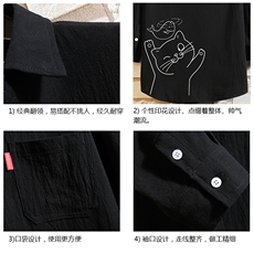 QC58133-P45亚七分袖衬衫男大码五分袖衬衣男短袖，男装衬衫，电商A040A