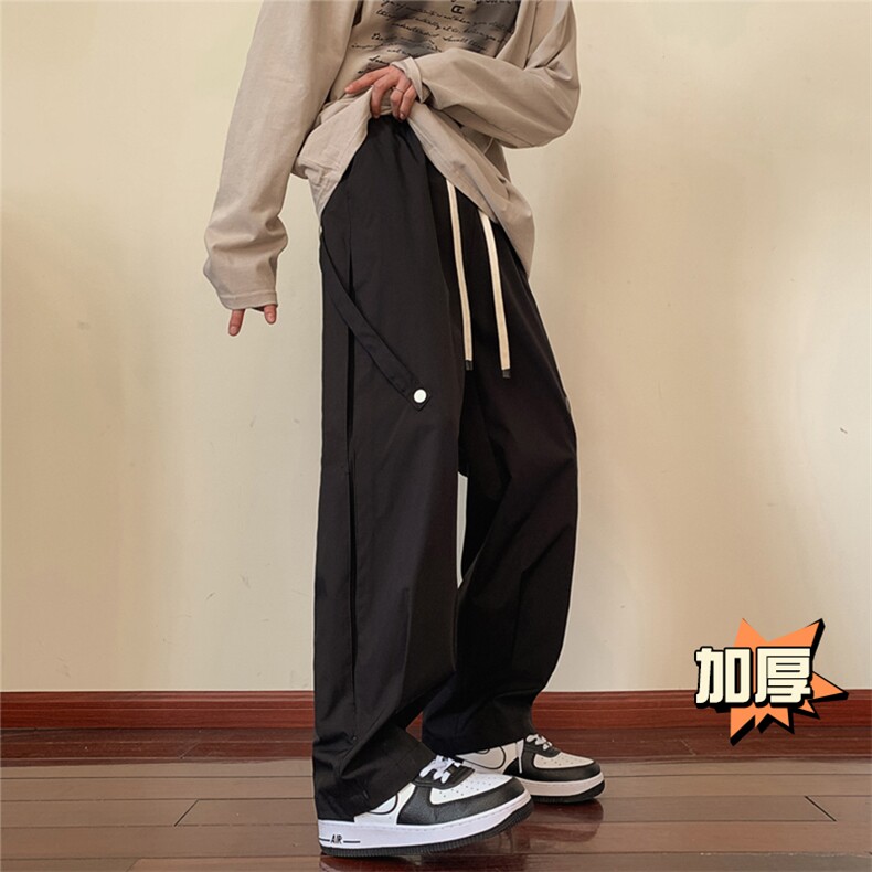 秋季新款美式ins机能高街裤子男冲锋裤直筒工装裤3613加厚-P53图片