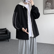 8XL-M秋季假两件加厚卫衣男棒球服夹克风衣外套WY36P78，男装夹克，电商D206-1