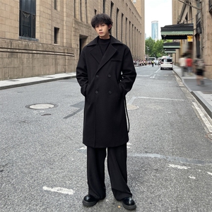 外景秋冬宽松毛呢大衣男潮风衣复古休闲外套MN99995/P100加棉P110图片