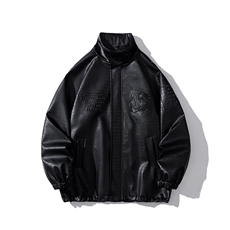 白底鳄鱼纹前胸钢印印花袖中钢印印花大码M-5XL夹克男JK77749P95，男装夹克，星座227-7