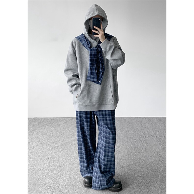 小众两连帽撞色大码卫衣套装T797 特P65 K797 特P42 TZ797特P107图片