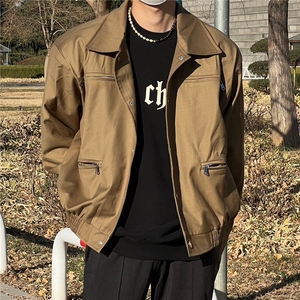 W11031-P70网图现货春季新款穿搭短款垫肩外套高级感痞帅夹克