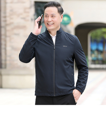NN9936钱塘2020-3中老年男士秋季薄款商务休闲立领夹克外套P82，男装夹克，钱塘207-3
