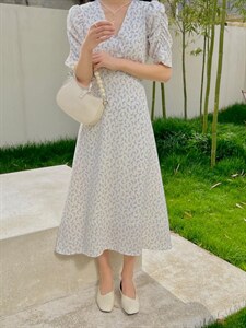 【现货】夏季新款雪纺碎花连衣裙显瘦百搭不挑人图片