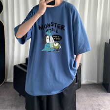 DX17074-P20纯棉短袖t恤男大码半袖打底衫宽松体恤衫港风,男装T恤,电商A040