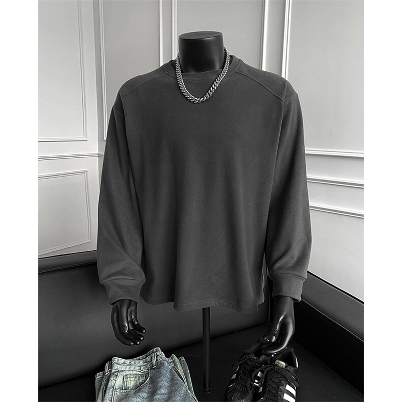 秋冬宽松休闲德绒长袖T恤打底衫XZ808B-WH102-特P26，男装T恤，星座808B