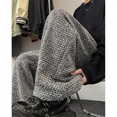 现货A165-K8329-P6588高品质小香风粗毛呢阔腿裤休闲裤，男装休闲裤，电商A165