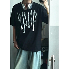 新款美式高街嘻哈印花短袖T恤男宽松重磅休闲上衣男装TCM103，男装T恤，星座1116A（原606A-3）