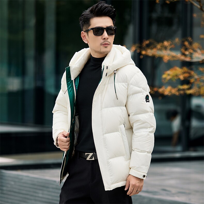 加厚保暖羽绒服男亮面免洗冬季新款时尚潮流防寒冬装连帽短款外套,男装羽绒服,电商B212（原钱塘6029）