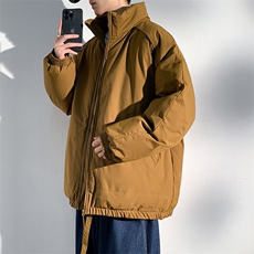 现货冬季美式休闲加厚雪山外套夹克立领纯色三防户外工装棉服，男装夹克，电商A443
