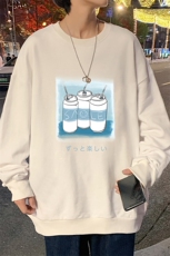 S6148-P28加绒款-P33秋季圆领卫衣男大码韩版宽松长袖外套，男装卫衣，电商A040