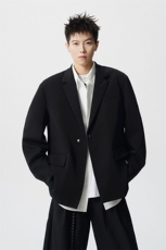 简约刺绣金属扣设计休闲西装大码M-5XL韩版西服男XF78085P85控128，男装西服，星座226-1