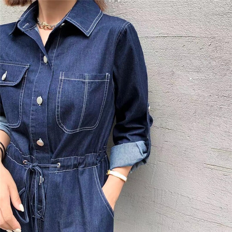 秋装新款牛仔连衣裙，女装连衣裙，艾子.抒适