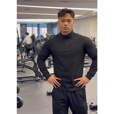 秋修身半高领运动衫显大肌肉锻炼健身弹力打底衫长袖T恤CT48P40特，男装T恤，电商D256