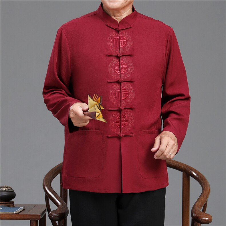 2022唐装男中老年太极服春秋风节日过寿汉服套装YD2113A-P125,男装民族服装,星座1105-3