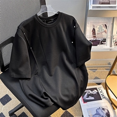 美式复古圆领短袖T恤男女夏日宽松棉上衣服T0511-P35，男装T恤，星座308B-1