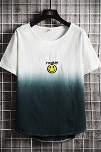 T22001-P40 渐变色亚短袖t恤男大码半袖上衣服图片
