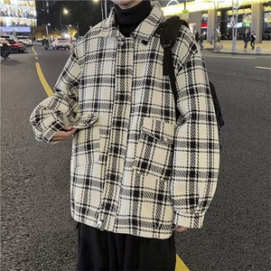 F615P68小香风格子外套男春秋款2024新款秋冬宽松休闲图片