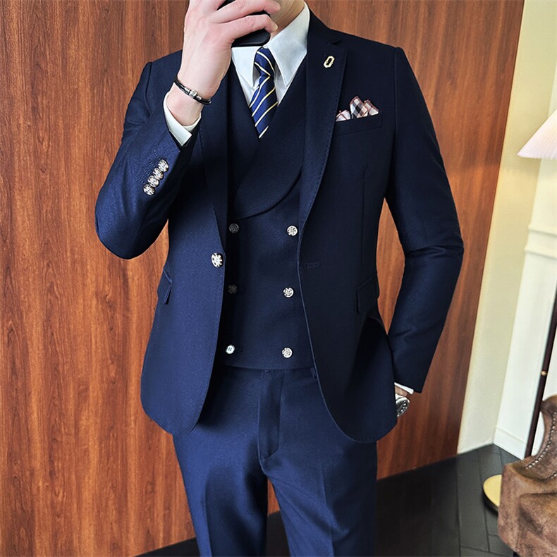 主推男士英伦风西装单排扣三件套尖领商务西服KTZ1830-P315,男装西服套装,星座1105-3