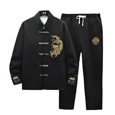 风套装刺绣盘扣男套装，男装休闲套装，星座1206-1（原A206-1）