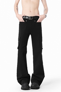 现货迷彩工装修身微喇S-5XL大码牛仔裤男78011特P45控78立体白底图片