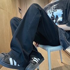 牛仔裤男夏季ins高街美式小众垂坠感百搭阔腿裤N1076-P45，男装牛仔裤，星座308B-2