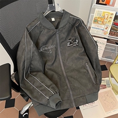 秋季纯色男款棒球领休闲皮衣夹克外套JK922/P80，男装夹克，星座506B