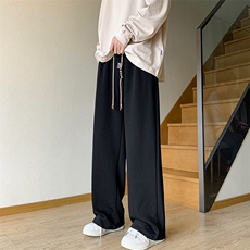 8XL-M特大码休闲裤男生简约休闲日系宽松直通长裤胖子男K933P40，男装休闲裤，电商D206-1