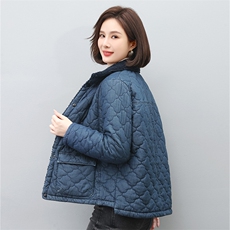 时尚女装牛仔拼接加绒外套宽松显瘦保暖棉服，女装棉衣/棉服，叶笙衣