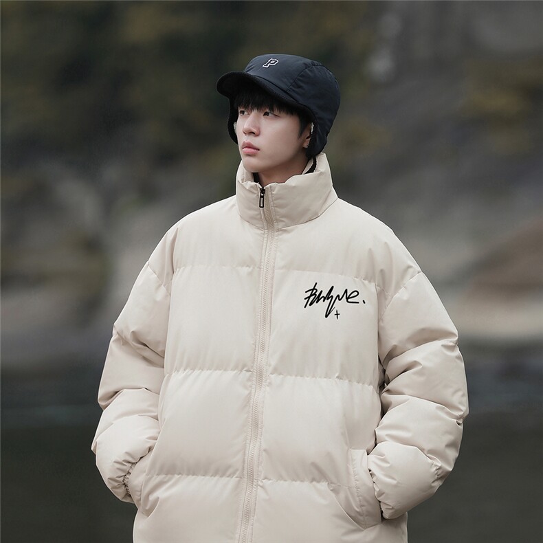 山系港风创意字母印花时尚立领休闲棉服A247-MY2099特批60控99,男装棉衣,电商A247
