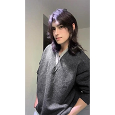 网图A2371P58-美式重磅假两件v领毛衣男冬季宽松套头针织衫上衣，男装针织衫/毛衣，电商B241