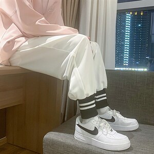 2025春装新款螺纹束脚港风休闲潮流运动裤D201-DM90-P40图片