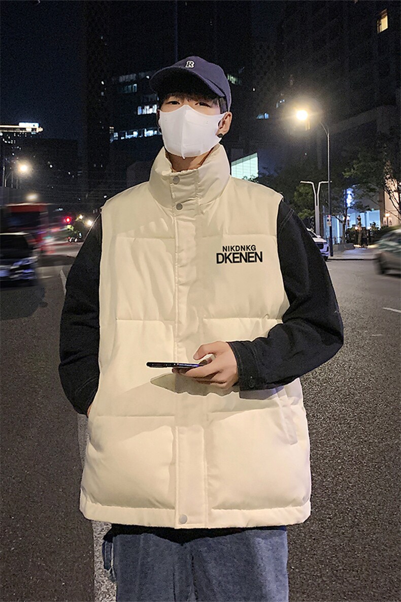 夜景50新标时尚字母印花宽松保暖羽绒马甲A247-MJ617P115控158,男装背心/马甲,电商A247