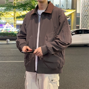 美式飞行员夹克男款解构弯刀短款外套廓形翻领棒球服JK02557-P70图片