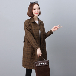 春秋加绒格子衬衫女中长款2021春装加厚上衣中年带绒衬衣休闲外套图片