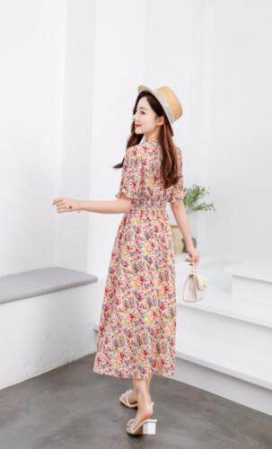 韩丝长款连衣裙，女装连衣裙，有声有色