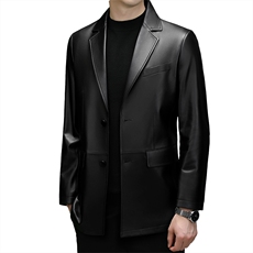8016秋冬新款海宁男士皮衣皮西服休闲男装外套百搭P750，男装皮衣，电商B360