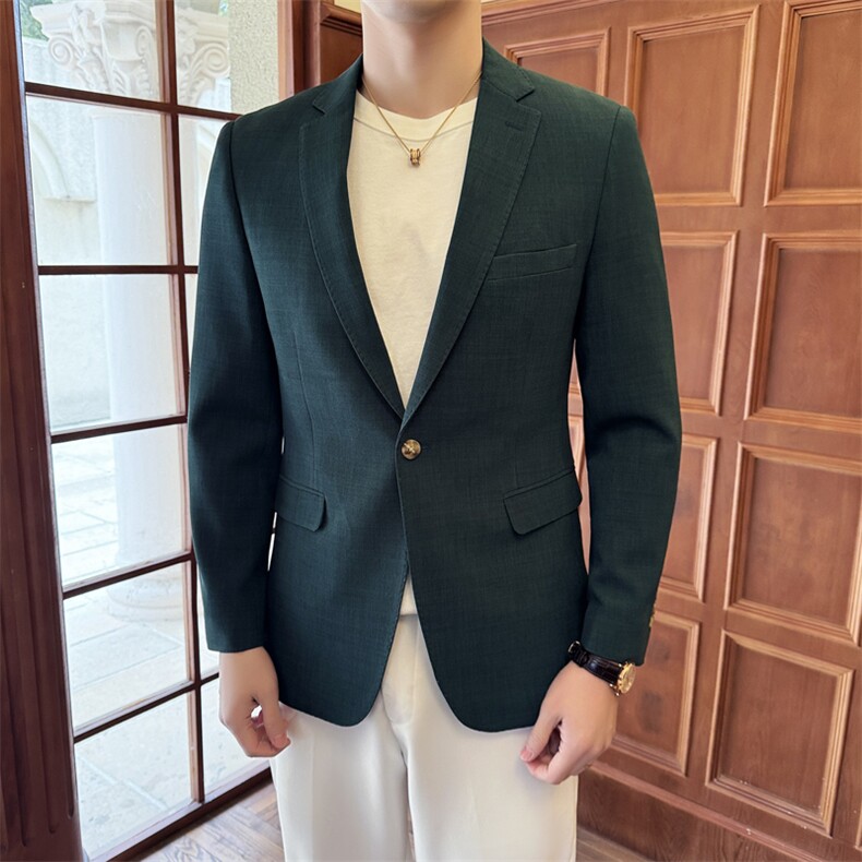26做货-半里布男士休闲西装修身韩版西服外套上衣DX6944P175，男装西服套装，电商D216