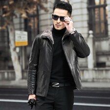 F21097海宁2023冬季新款男式皮衣男头层油蜡牛皮羽绒皮衣P960，男装皮衣，电商B360