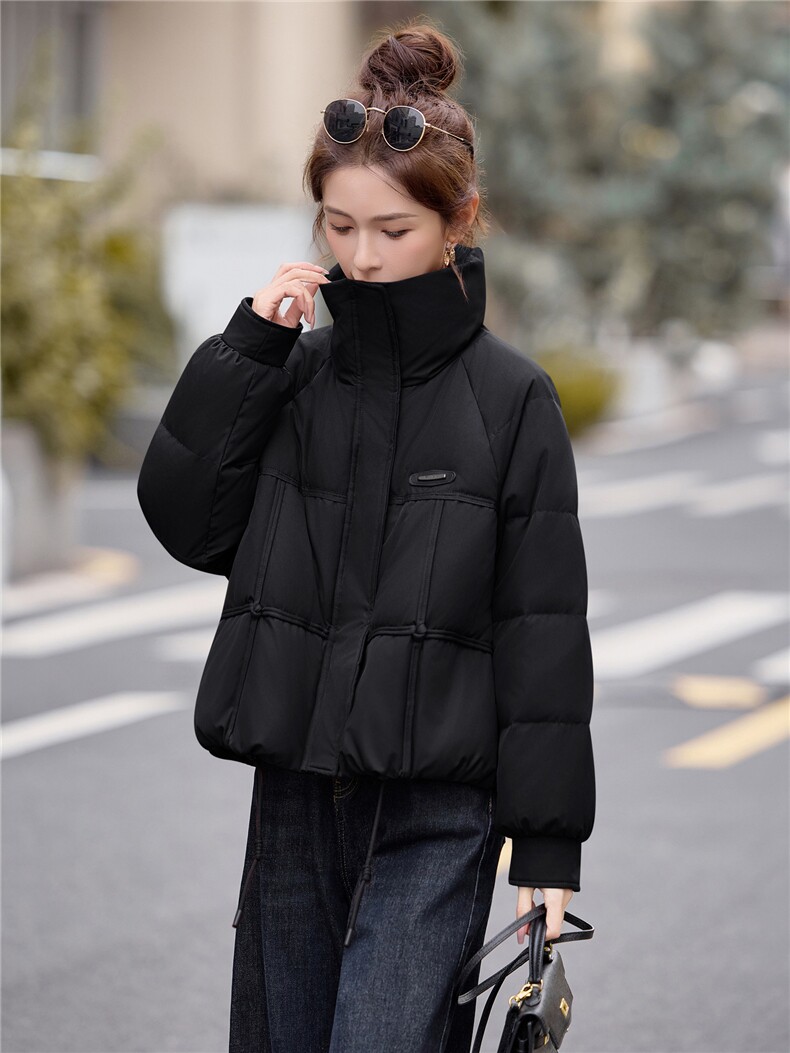 现货主推短款立领加厚保暖白鸭绒羽绒服女2025冬新款,女装羽绒服,余墨