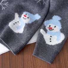 2025年秋季新款四平加厚雪人针织羊绒上衣时尚休闲百搭，童装儿童羊绒衫，联起羊绒